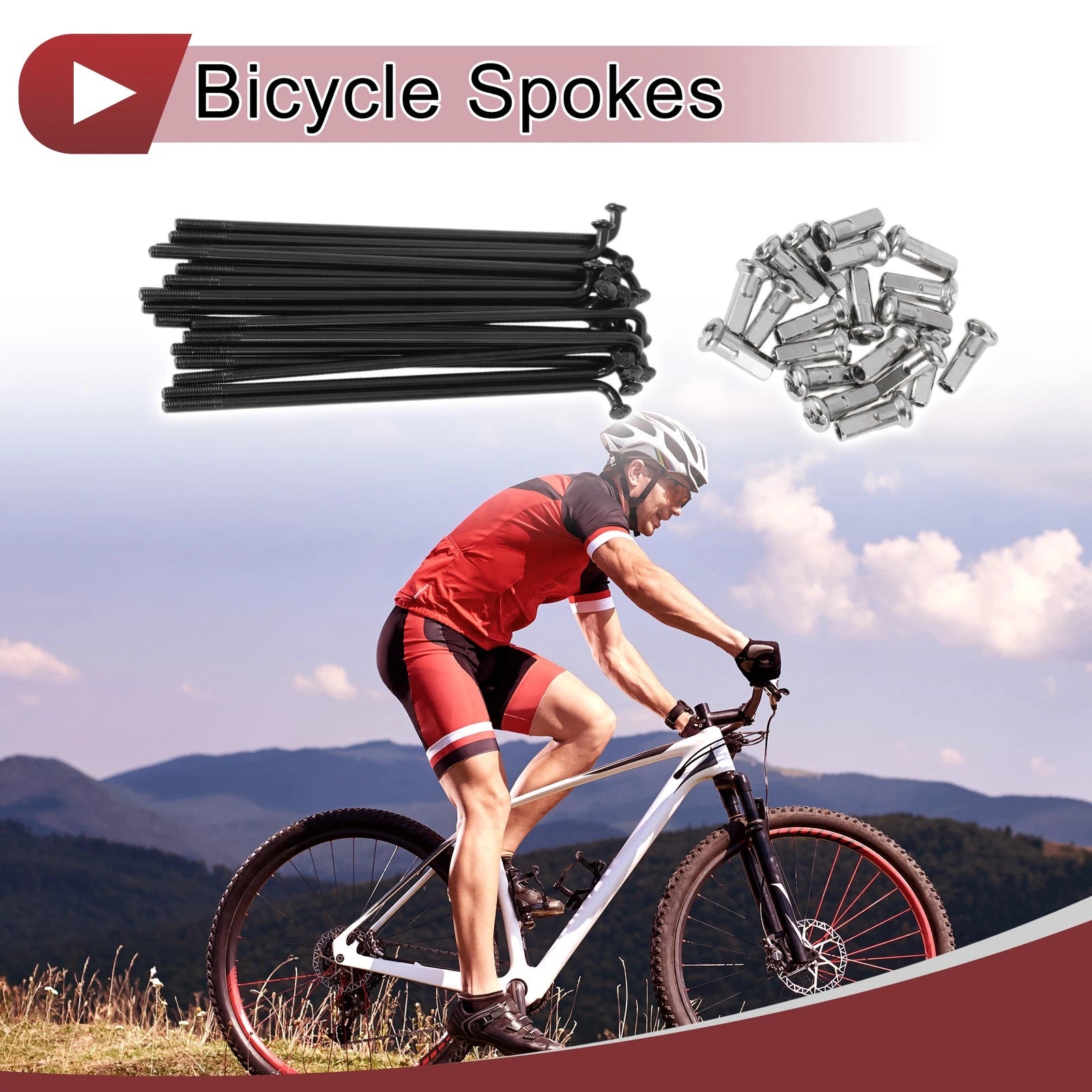 Bicycle Spokes 80mm Replacement Set for 13G Wheels (304 Stainless Steel)