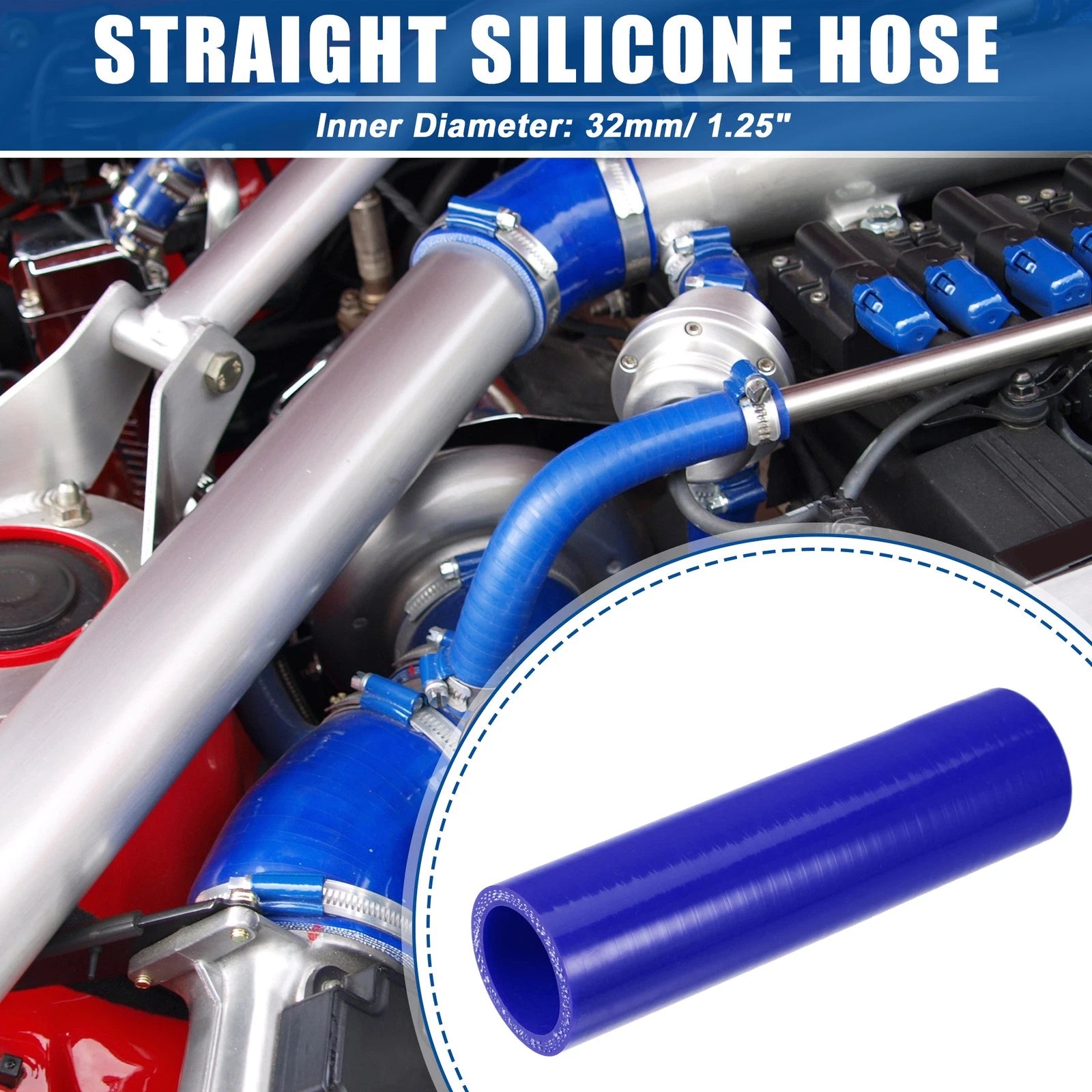 1.25" ID 6" Length Silicone Reducer Hose for Intercooler (Universal)