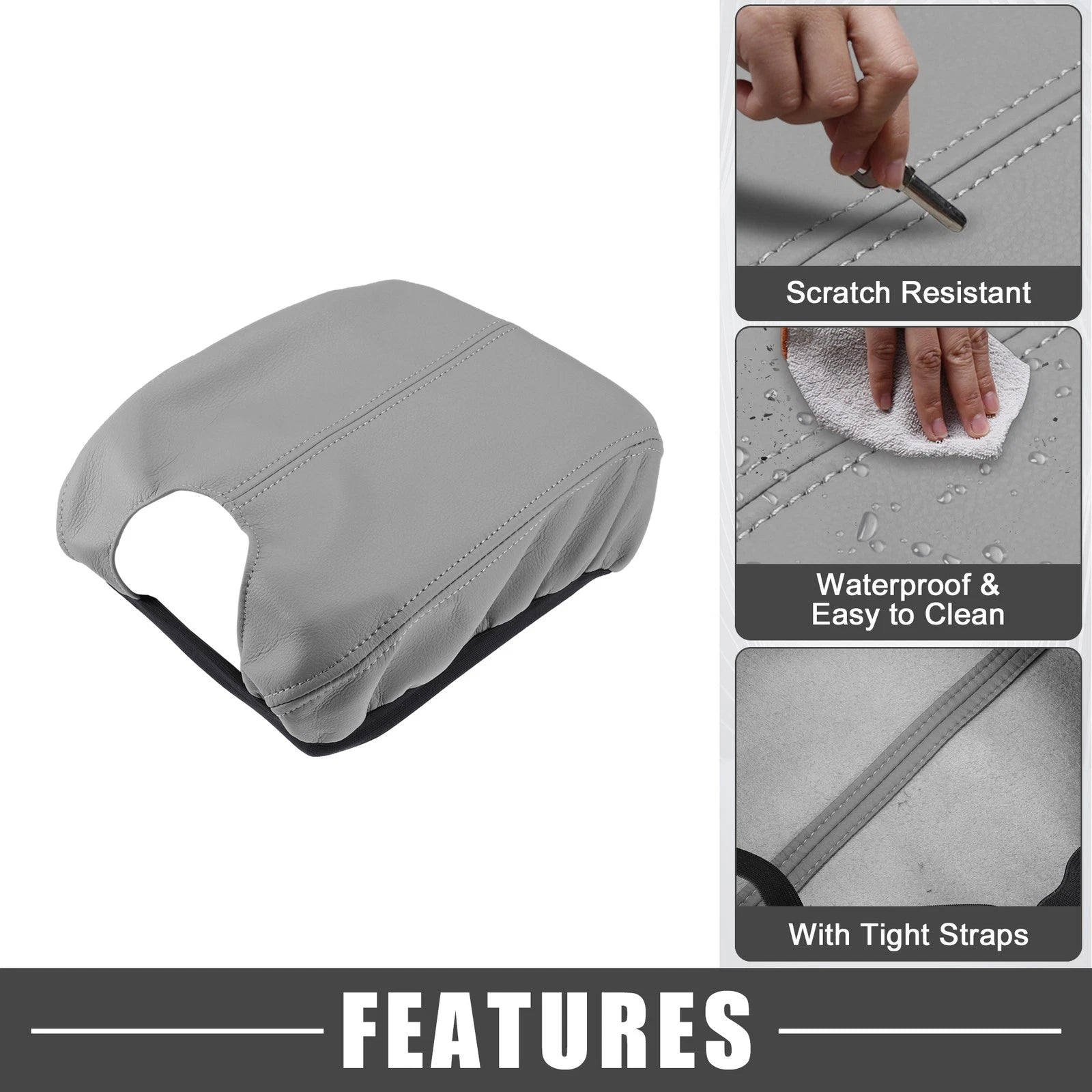 Car Center Console Armrest Cover Protective for Honda Accord (2008–2012) Gray