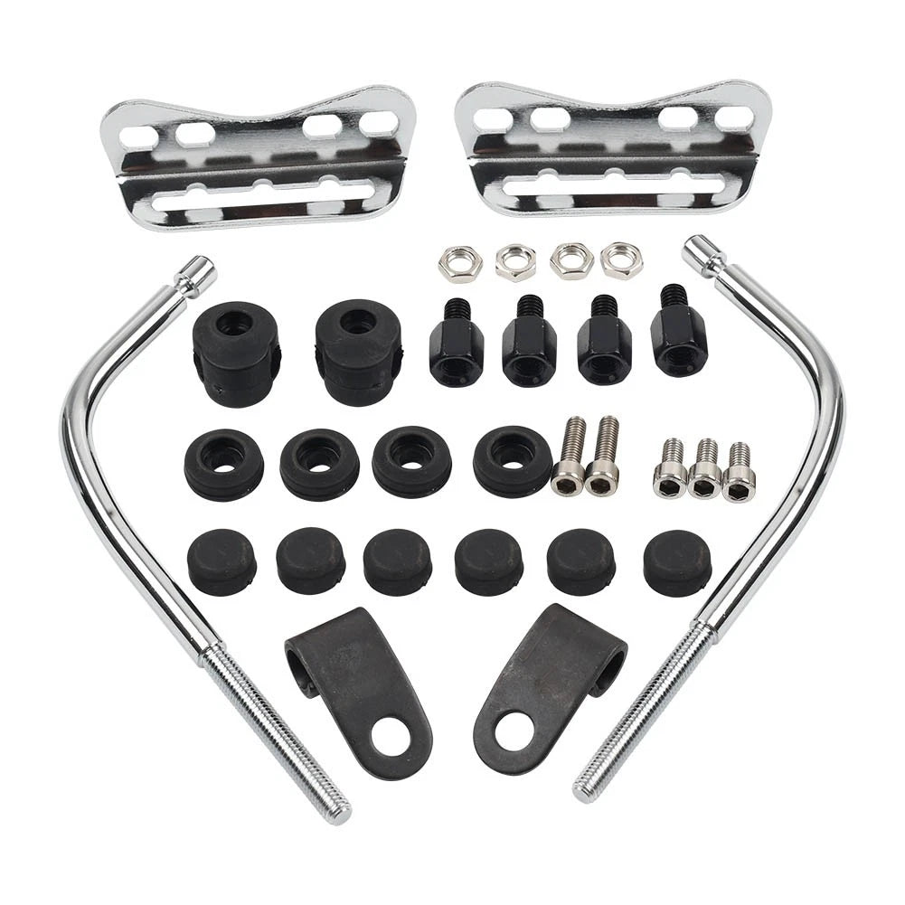 Windshield Mounting Hardware Kit for Universal Motorcycle (Black Metal)
