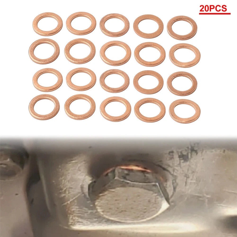 20Pcs M121.5 Copper Oil Drain Plug Gasket Seal Ring for Universal Use