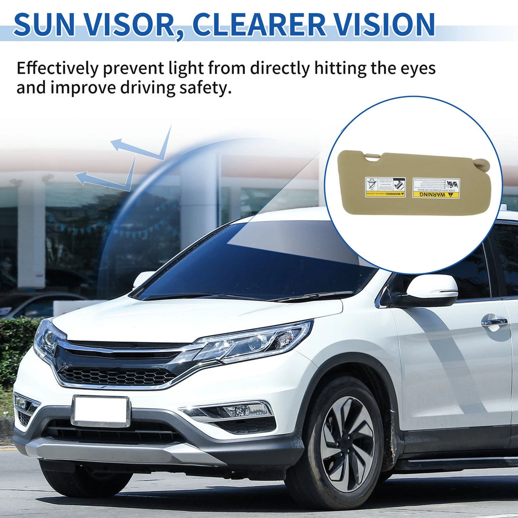 Left Side Sun Visor Replacement for Honda CR-V 2017-2022 Beige Beige