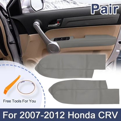 Front Door Armrest Cover Pair Synthetic Leather for Honda CR-V (2007–2012)