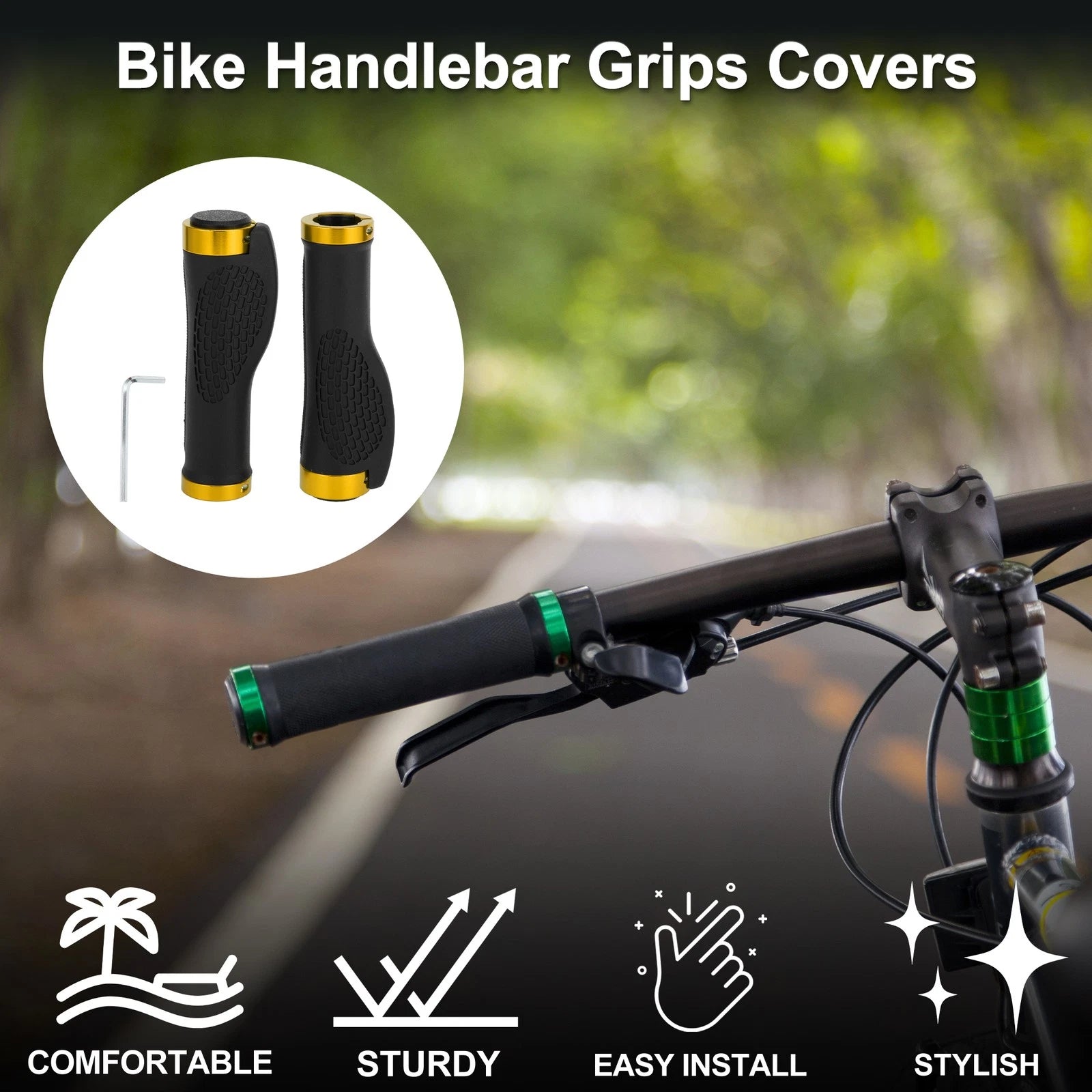 Bike Handlebar Grip Covers 125mm Lightweight MTB End Grips Protector 1 Set