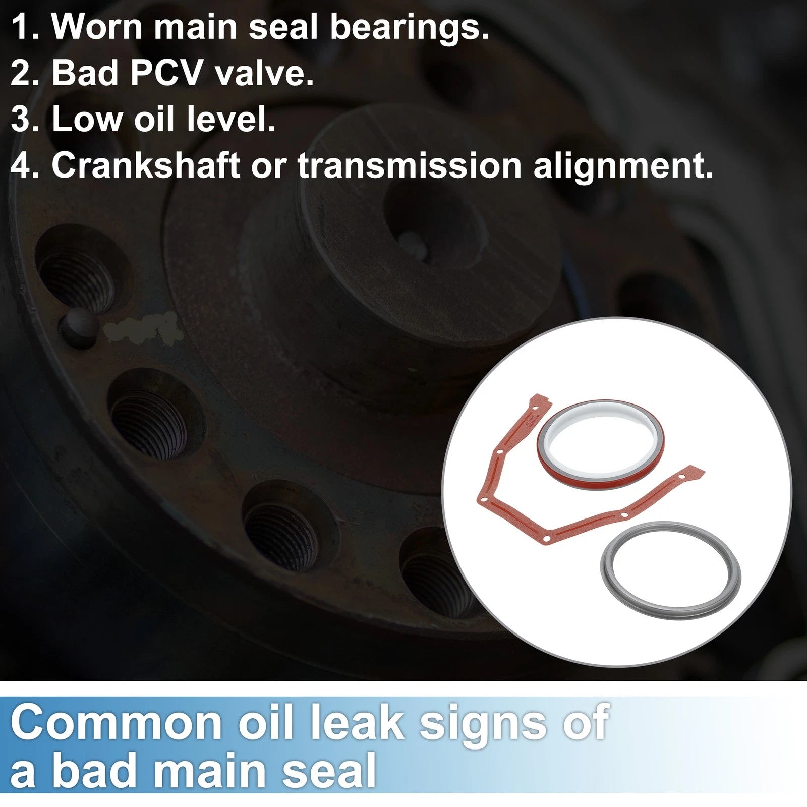 Crankshaft Oil Seal Rear Replacement with Installer Tool for Dodge B Series (1994–2003)