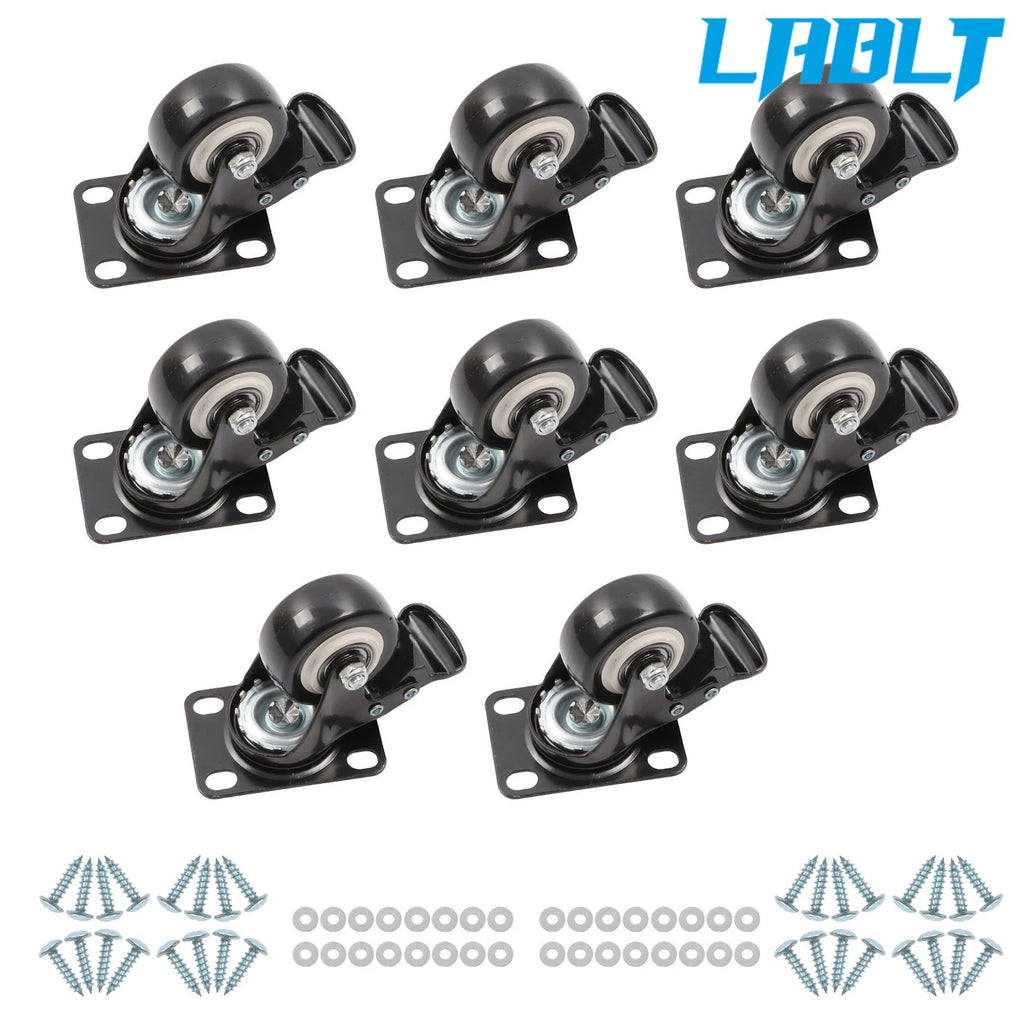 8pcs 2" Heavy Duty Locking Caster Wheels with Brake for Universal Use
