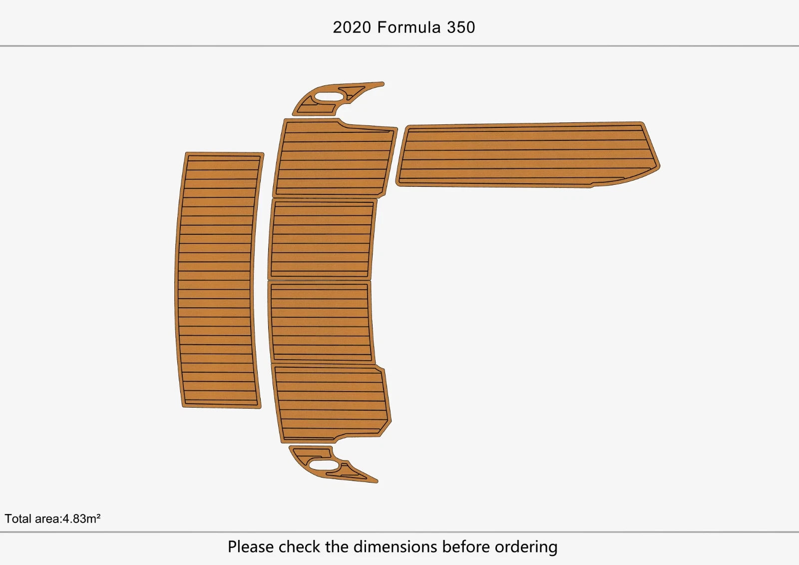 EVA Foam Faux Teak Deck Flooring for Formula 350 CBR (2020)