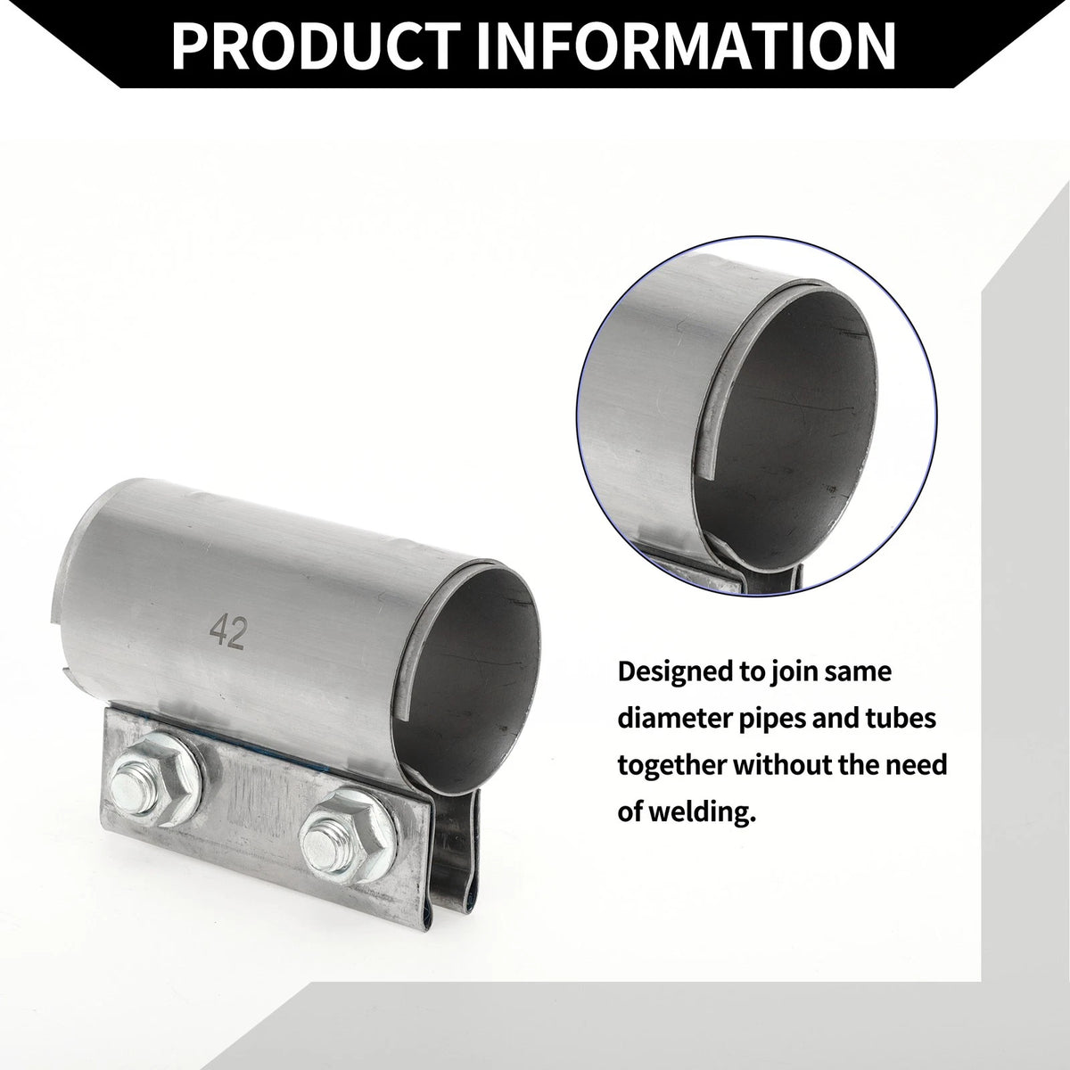 Exhaust Pipe Clamp for Car (1.65" 87mm)