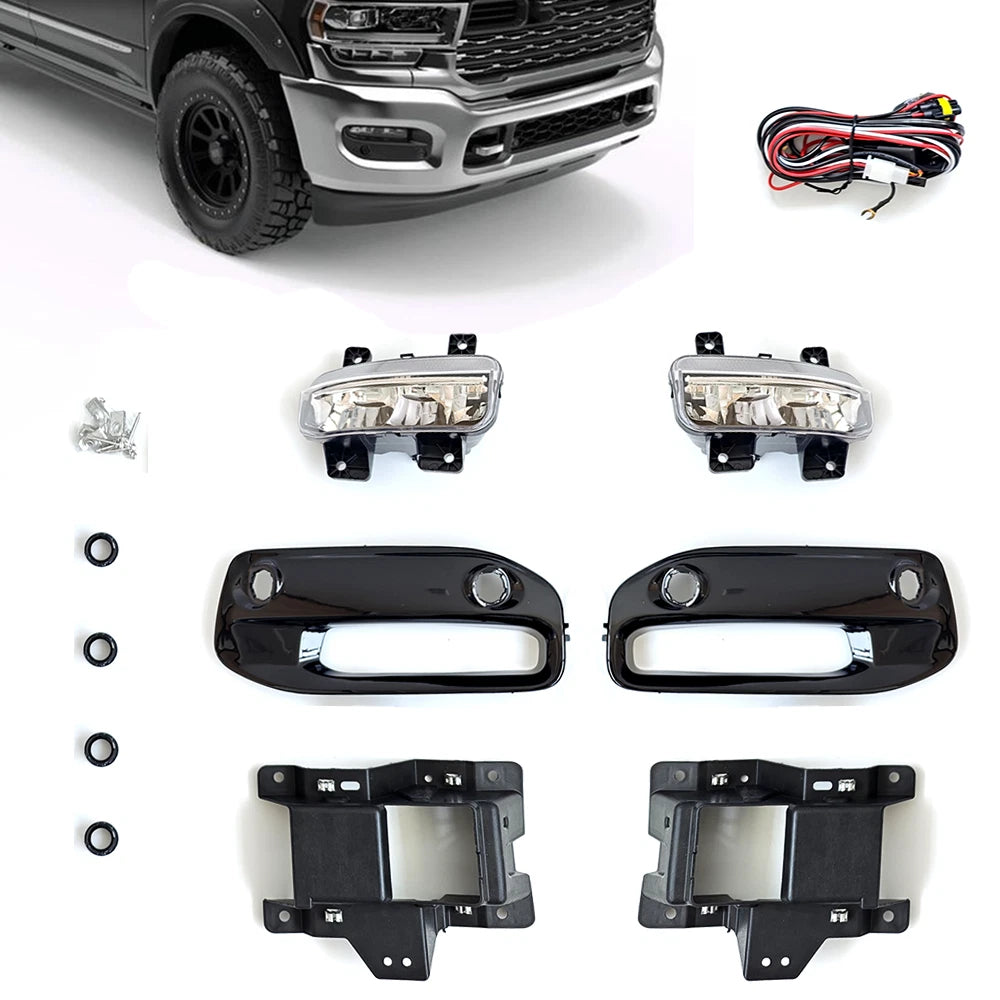 LED Fog Light Lamp Kit with Bracket & Wires for Dodge Ram 2500 3500 (2019–2024)
