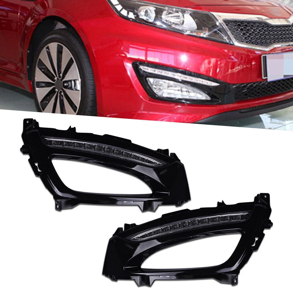 2X LED Daytime Running Light DRL Fog Lamp for KIA Optima K5 (2010–2013)