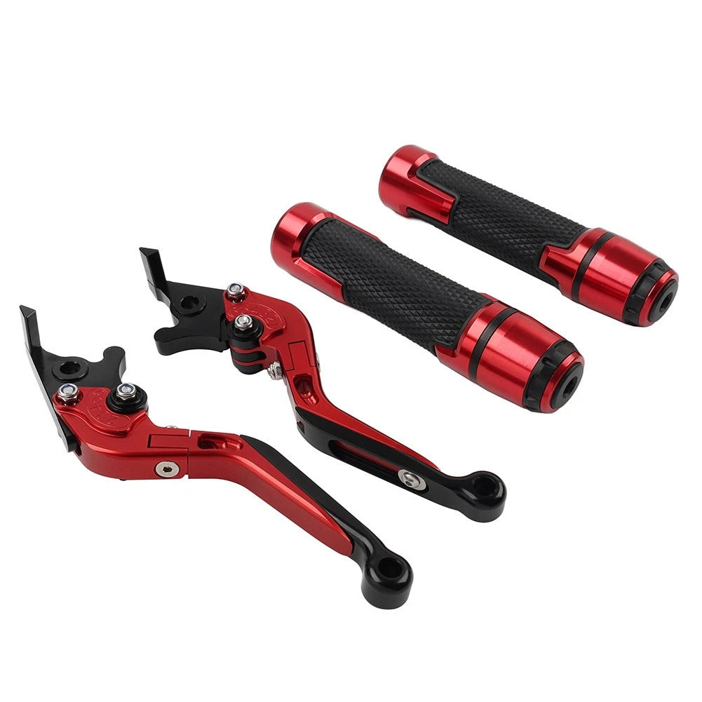 CNC Brake Clutch Levers Handlebar Grips Set for BMW S1000XR (2015–2021) Red