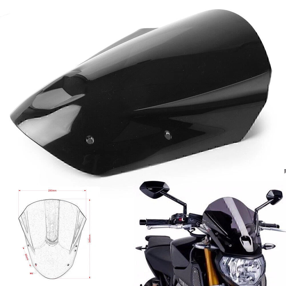 Windshield Windscreen with Bolts Bracket for Yamaha MT09 FZ09 (2013–2016)