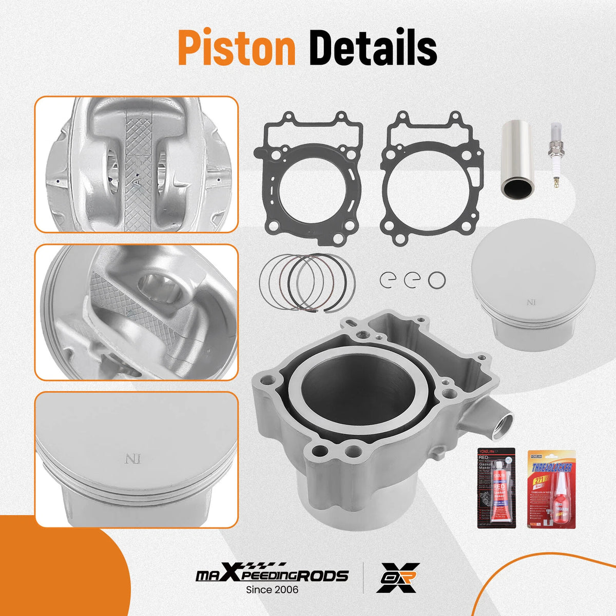 Top End Kit Cylinder Piston 93mm Gasket Set for Polaris Ranger 500 (2017–2022)