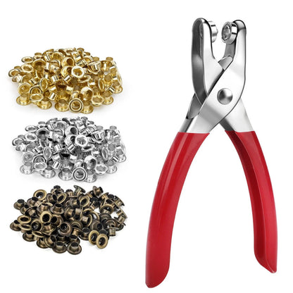 300pc Grommet Eyelet Hole Punch Plier Tool Kit for