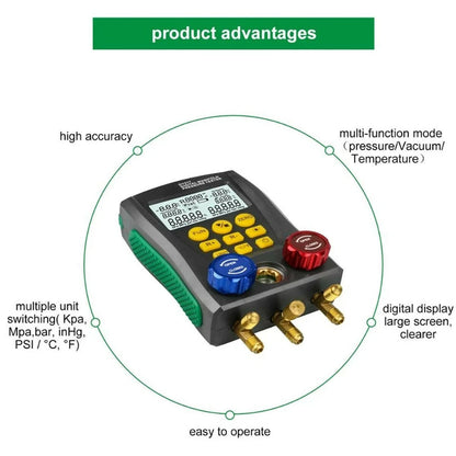 Air Conditioning Gauge Vacuum Tester for R134a R22 (Compatible with R12 R502)