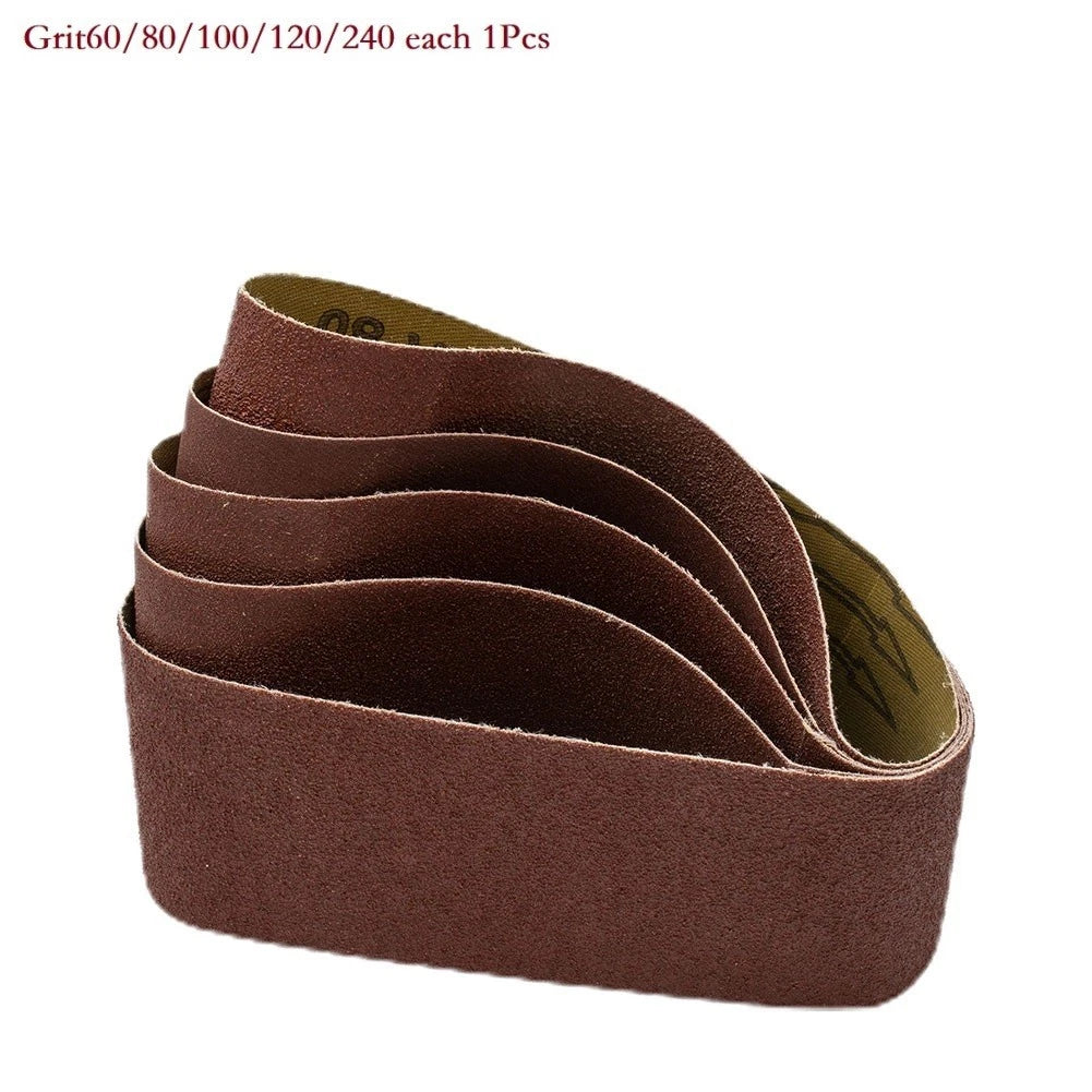 5Pc Sanding Belts for Sander Power Tool (Mixed Grit 60-240) 3"x18"
