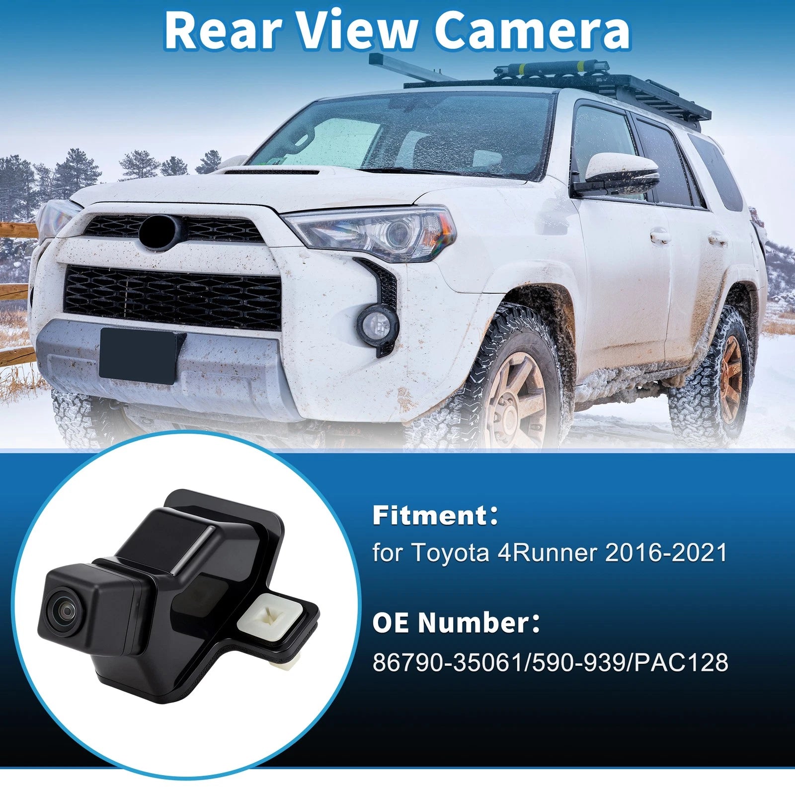 Rear View Backup Reverse Park Assist Camera Replacement for Toyota 4Runner (2016–2021)