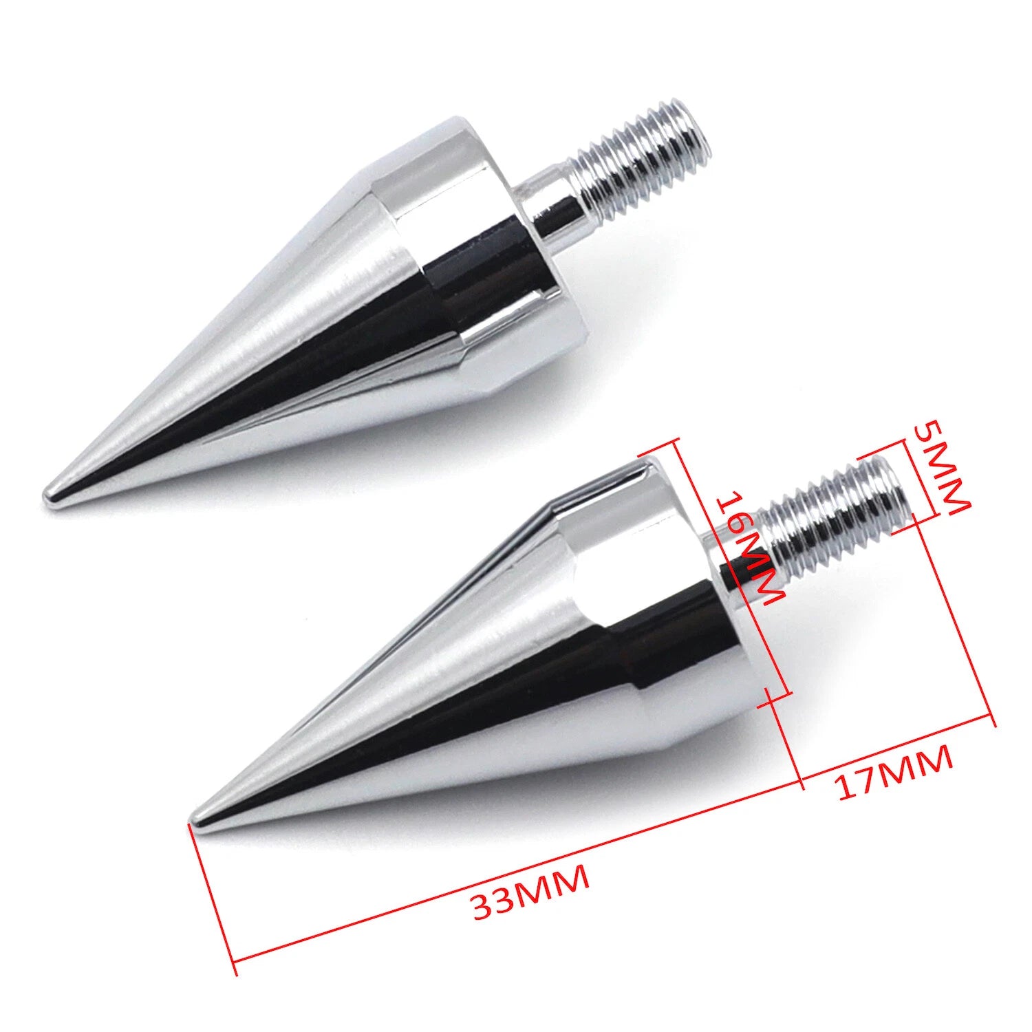 2PC Chrome Spike Bolts for Universal Motorcycle Windscreen Fairings