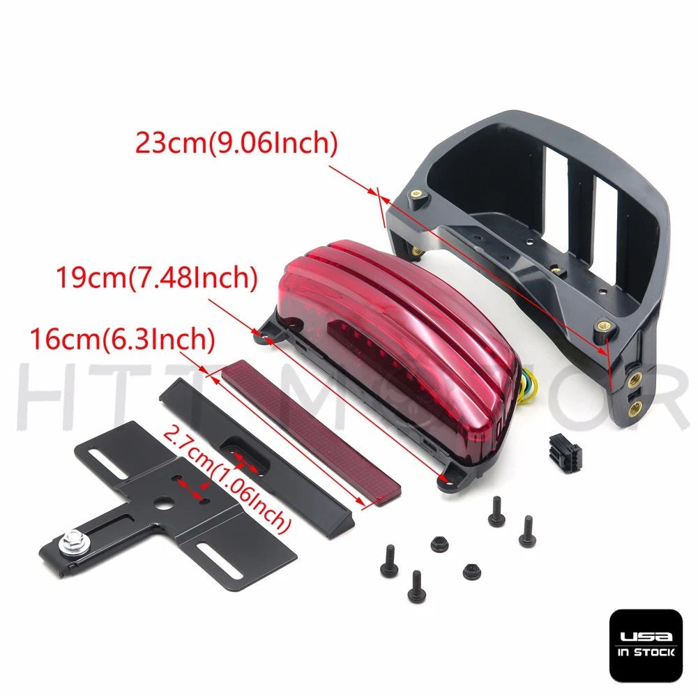 Tri-Bar LED Tail Light Bracket for Harley Softail FXST FXSTB FXSTC