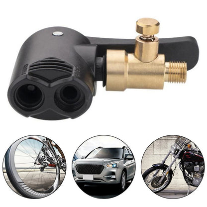 ABS Plastic + Brass Car Tire Inflator Pump Hose Nozzle Adapter