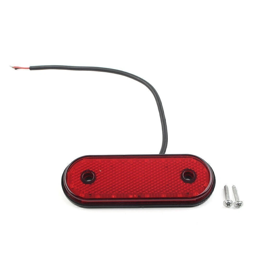 LED Oval Side Marker Indicator Light for Trailer Truck Lorry Van (Red)
