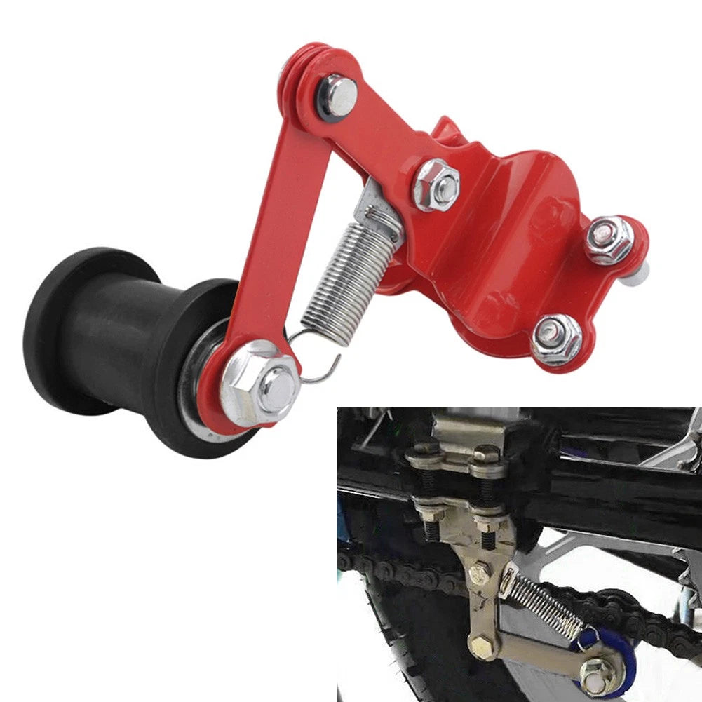 Chain Tensioner Roller Adjuster for Universal ATV Dirt Bike (Red/Black)