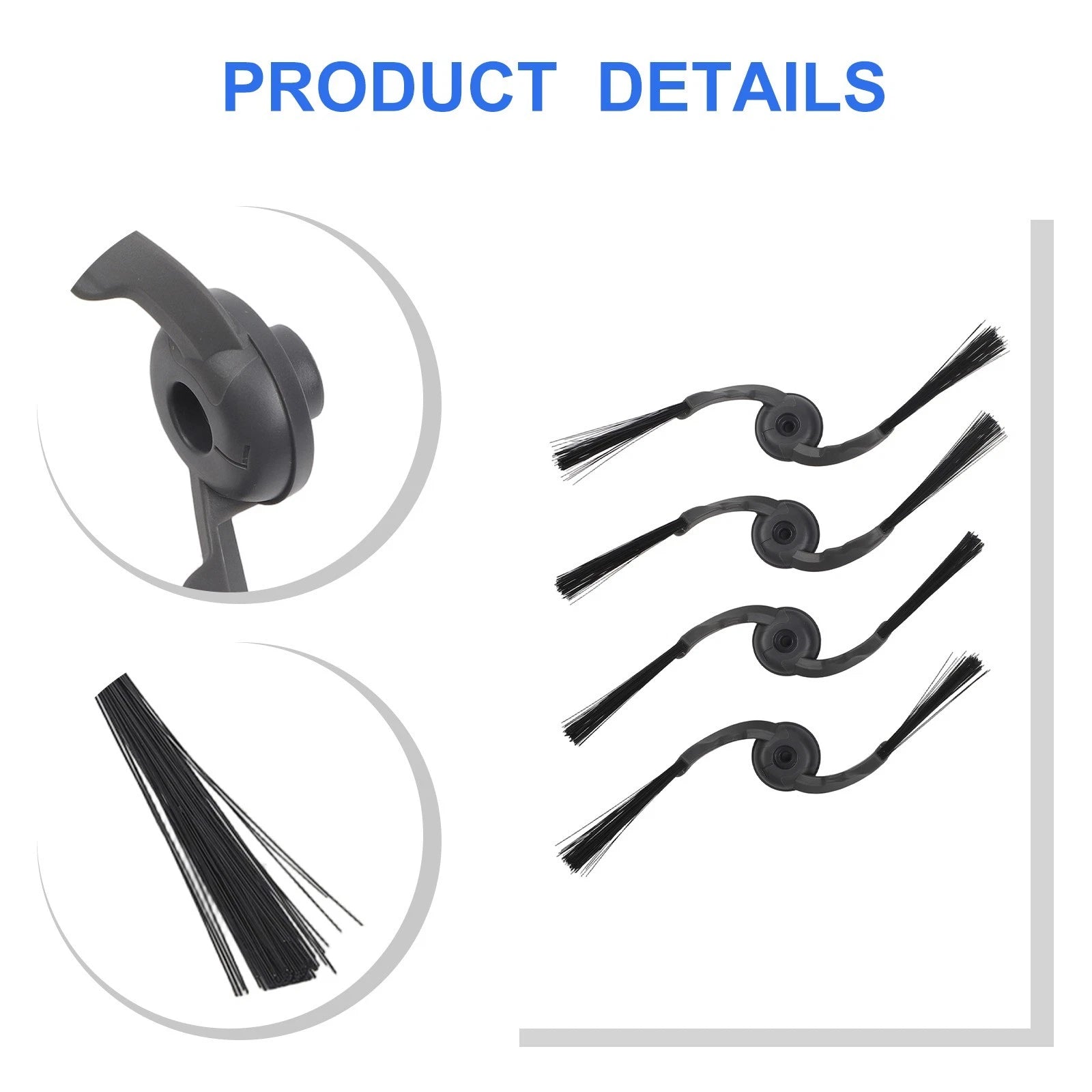 Set of 4 Replacement Side Brushes for ILIFE A30 A30pro (2018–2023)