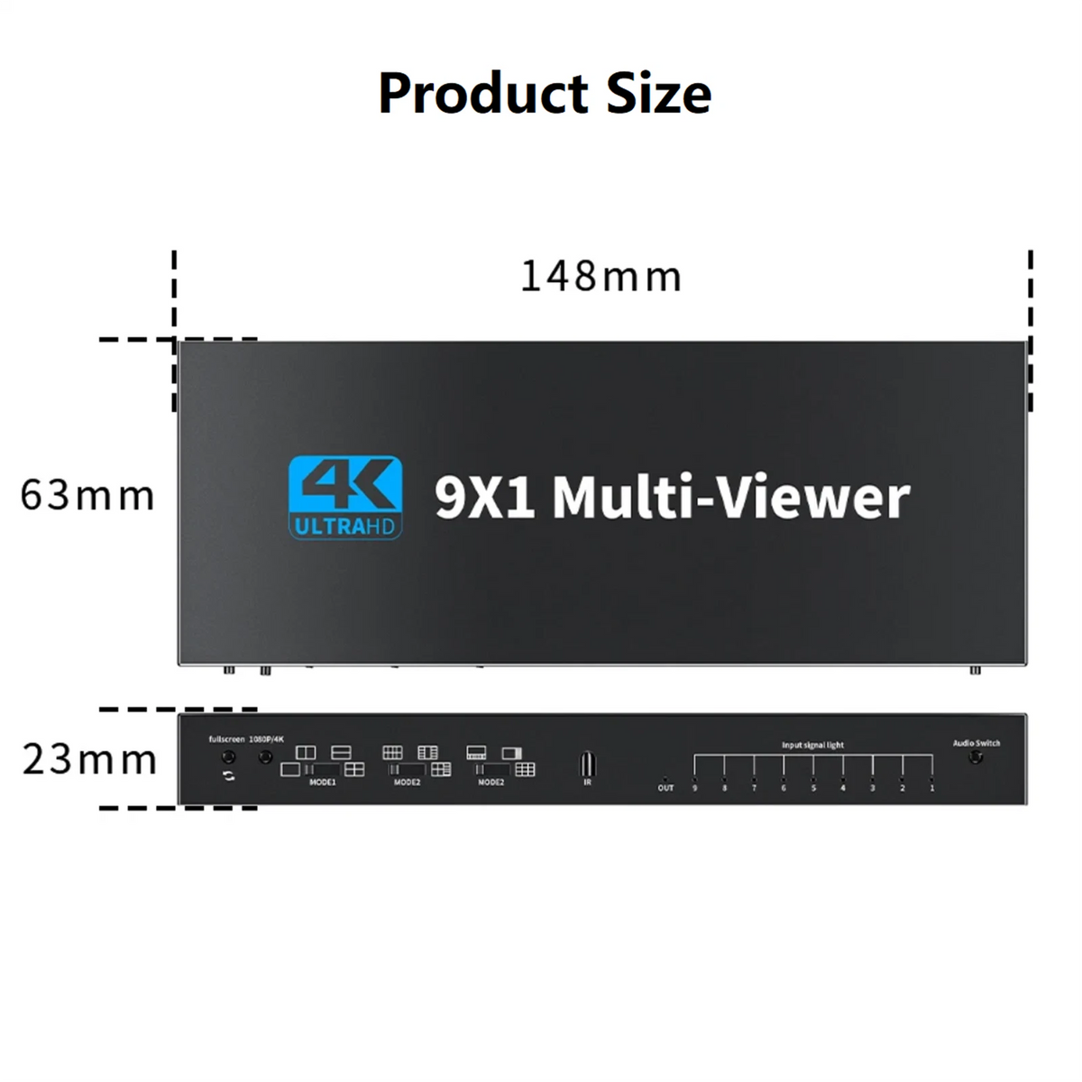 9x1 HDMI Multiviewer for HDMI Devices (4K 30Hz, 1080P)