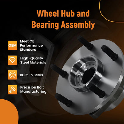 Front Wheel Hub & Bearing Set 515006 for Dodge Ram 1500 4WD (1994–1999)
