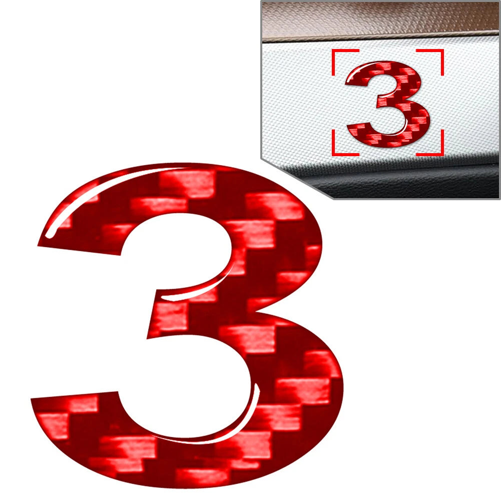 Car Badge Emblem Decals Stickers for - Carbon Red