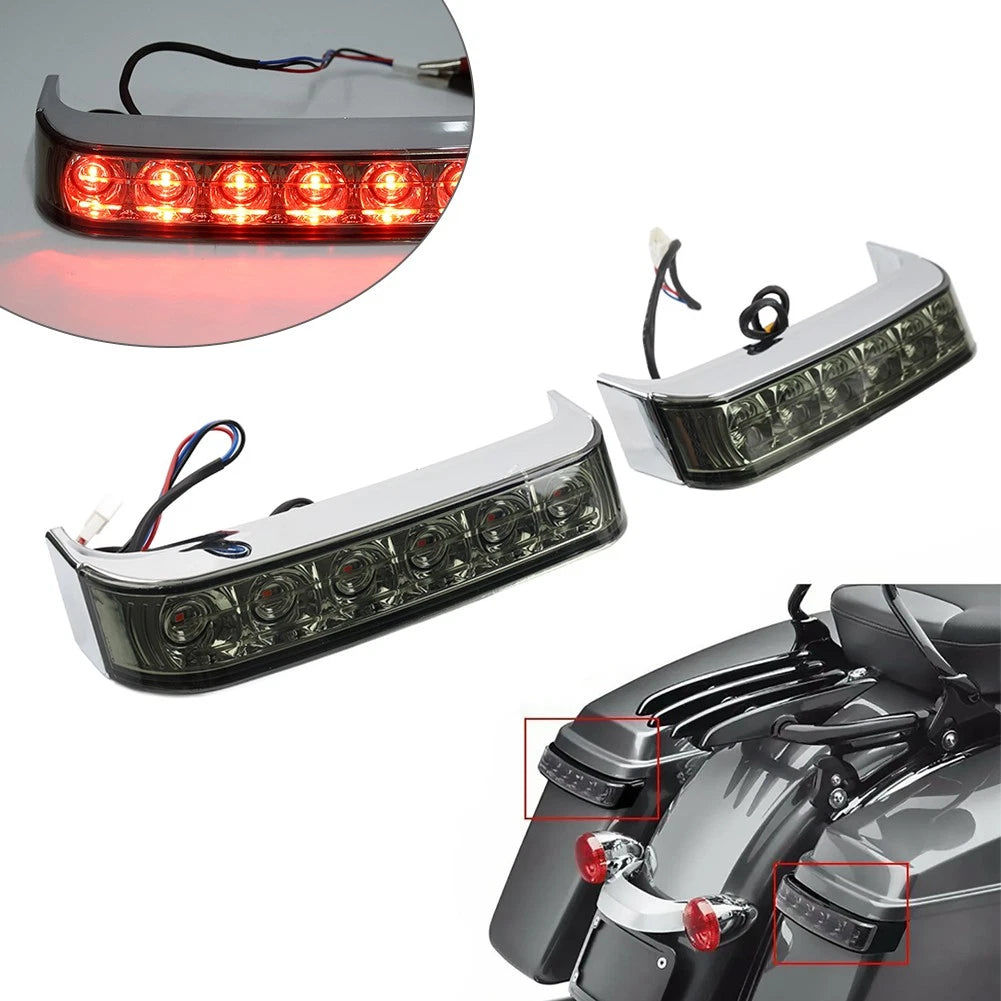 Chrome Saddlebag Run Brake Tail Light for Harley Touring Street Glide (2009–2023)