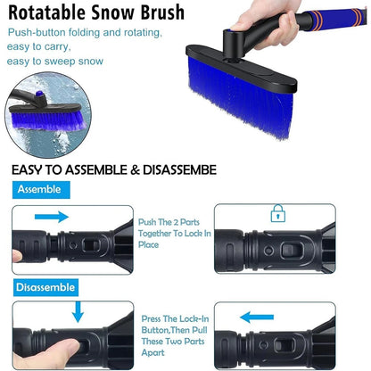 3-in-1 Telescopic Ice Scraper for Car Snow Removal