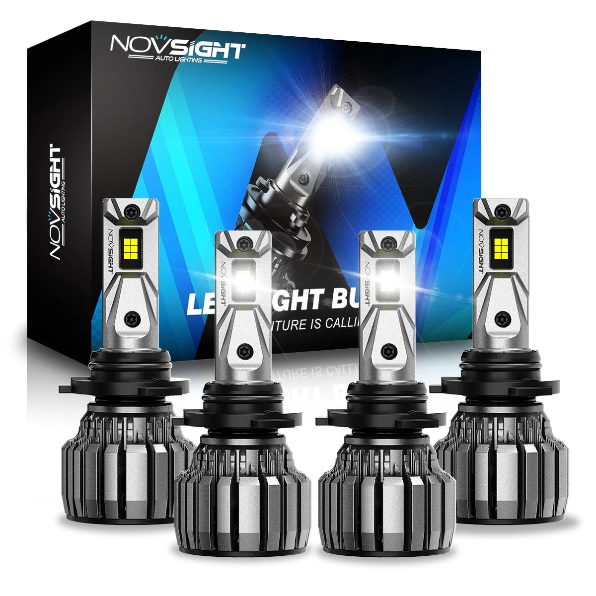 2X NOVSIGHT 9005 9006 LED Headlight Bulbs Canbus No Flicker 6500K White