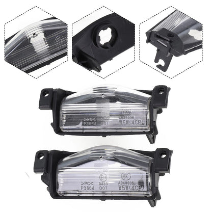2Pcs License Plate Light Rear Bumper Lamp Housing Cover for Mazda 3 (2004–2009)