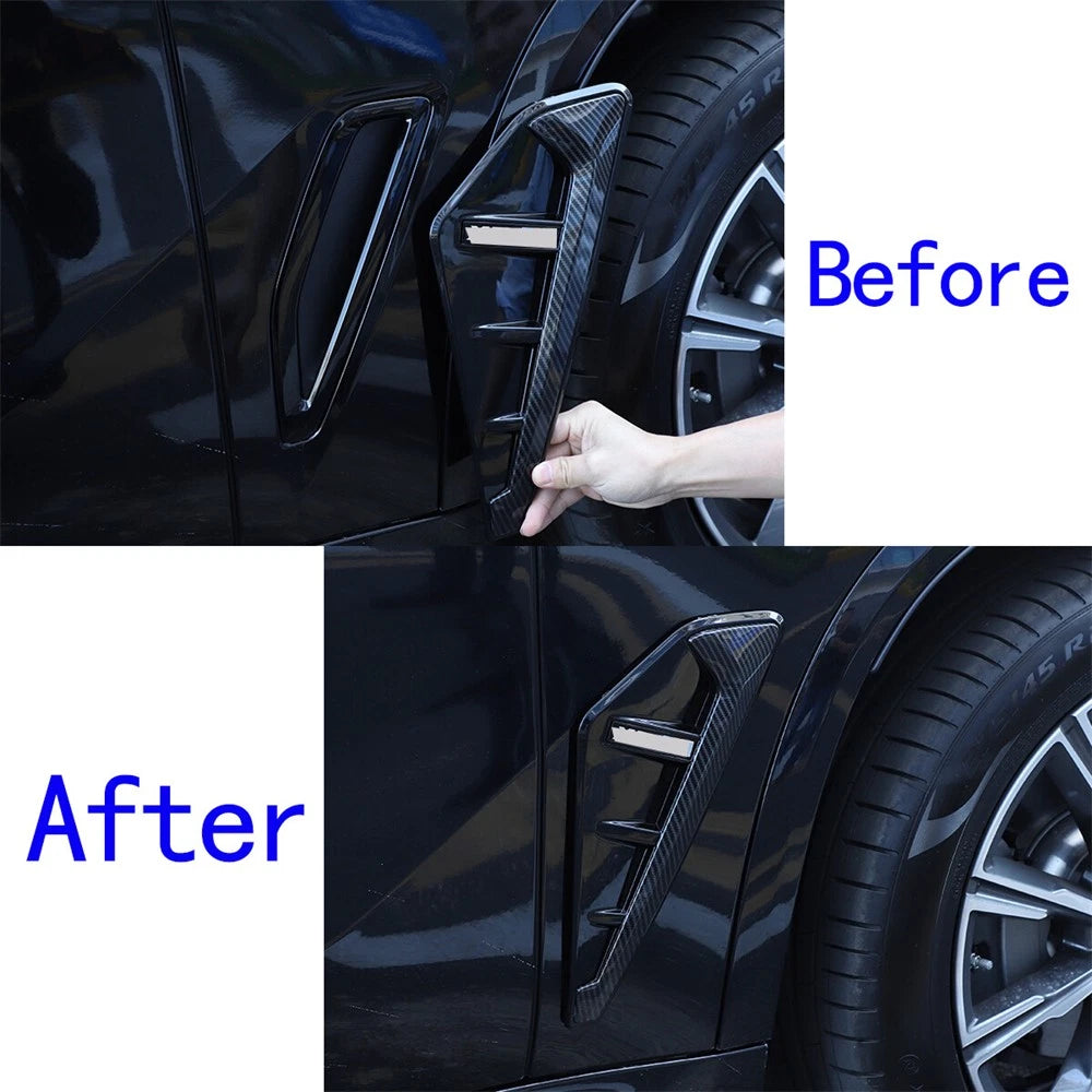 Carbon Fiber Look Side Wing Air Flow Fender Vent Covers for BMW X5 (2019–2022)