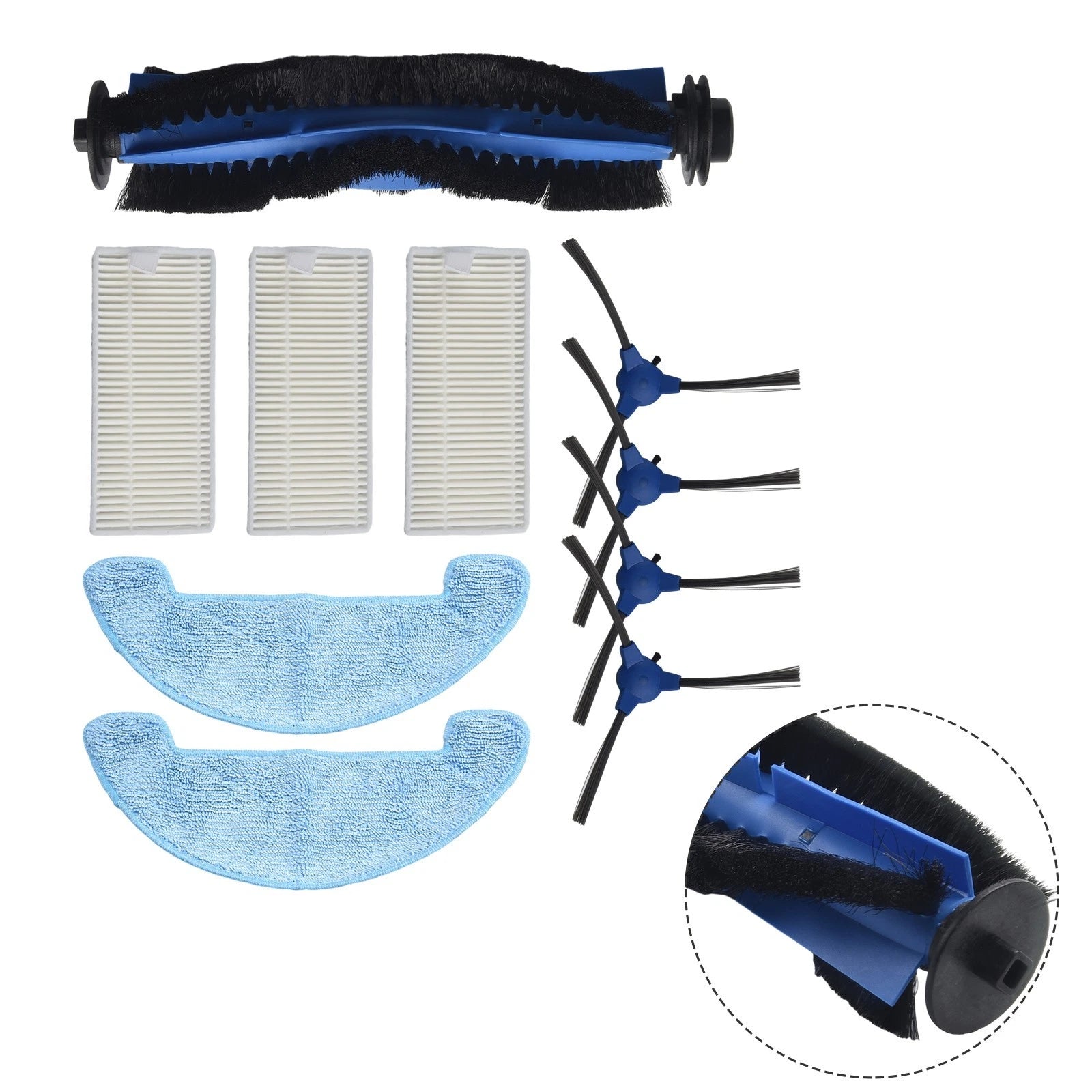 Side Brushes for Robotic Vacuum Cleaner (Reusable, Water Absorption)