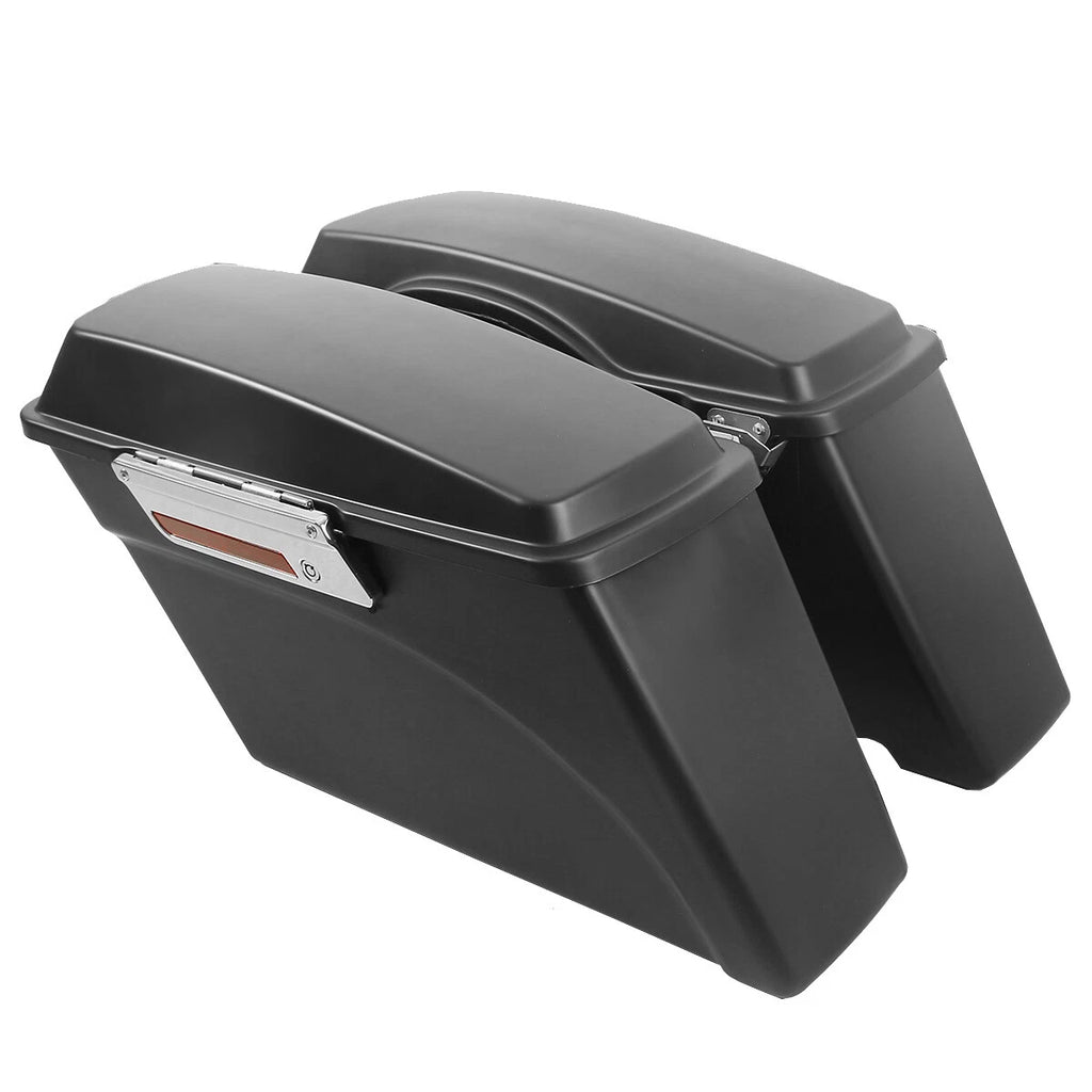 Matte Black Hard Saddlebags & Conversion Brackets for Harley Softail (1986–2017)