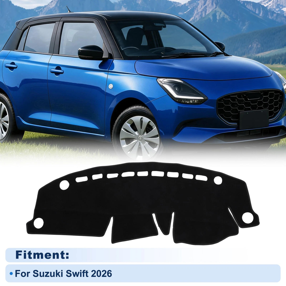 Dash Cover for Suzuki Swift (2026) Without HUD, Black