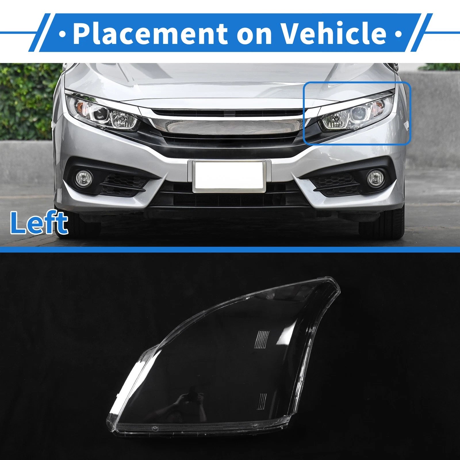 Headlight Lens Cover Front Left Replacement for Toyota Prado (2003–2009)
