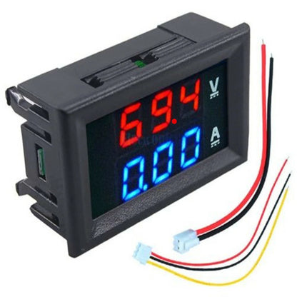 Dual LED Voltmeter Ammeter Gauge for DC 0-100V 10A (Blue/Red)
