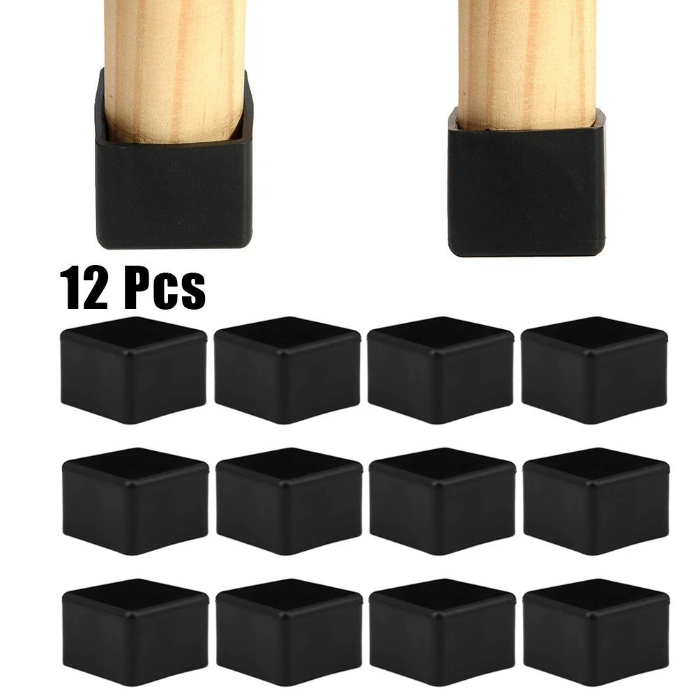 Chair Leg Cap Protector for Table (PVC, Non-slip, Black)