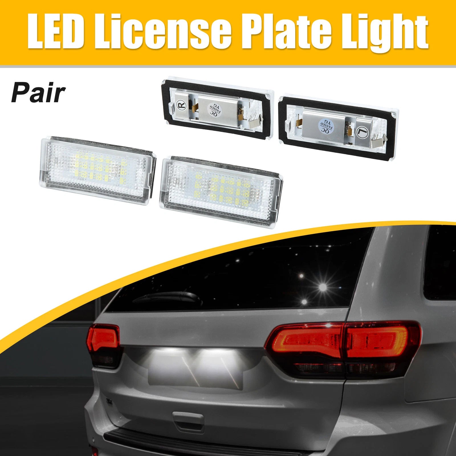 1 Pair LED License Plate Light for Mini Cooper R50 (2001–2006)