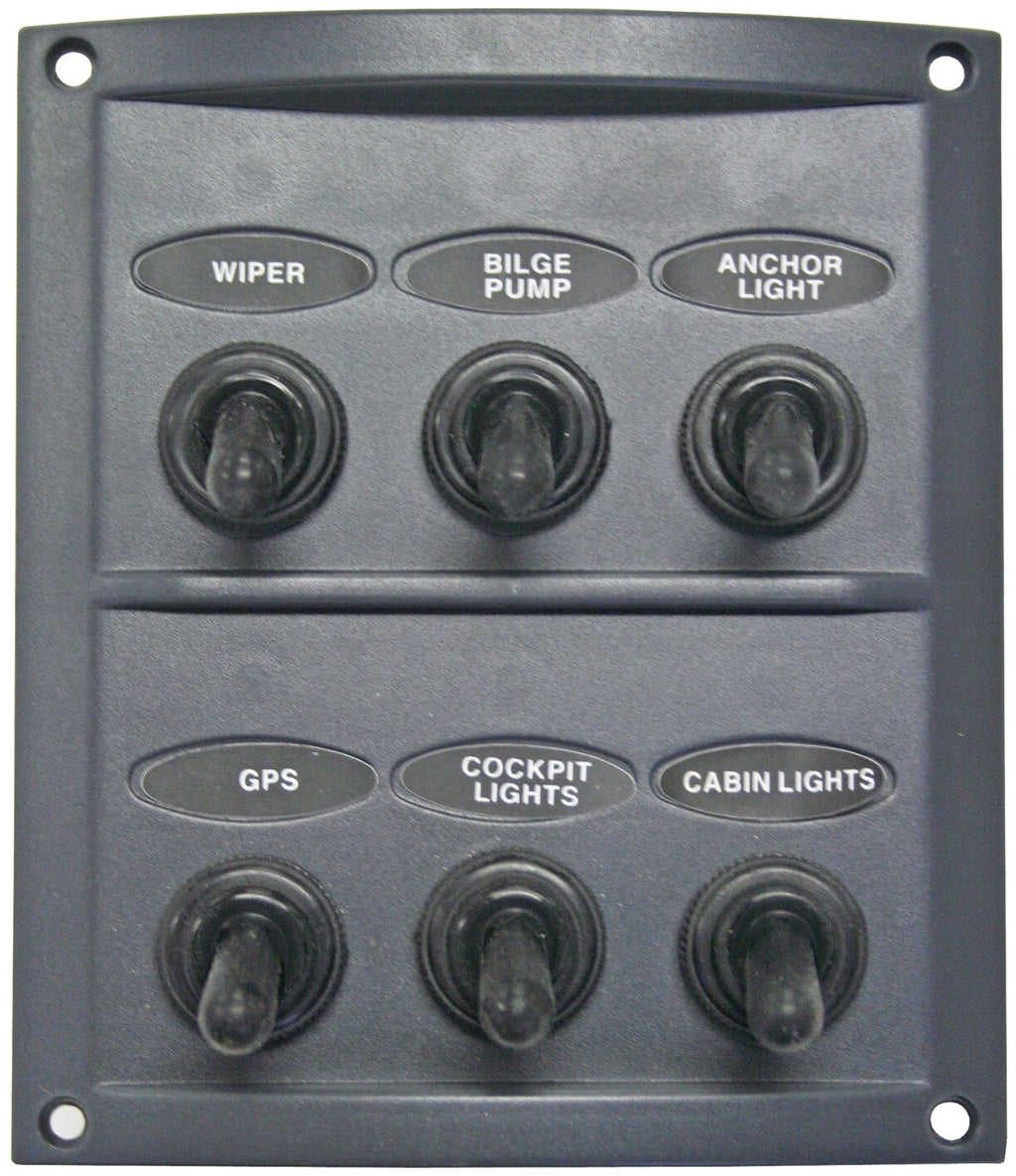 6 Switch Splashproof Switch Panel for Universal Applications (12/24 Volt)