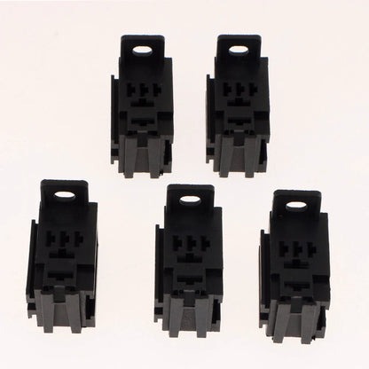 Set of 5 Car Relay Socket 40A 5Pin with 6.3mm & 4.8mm Terminals for Truck