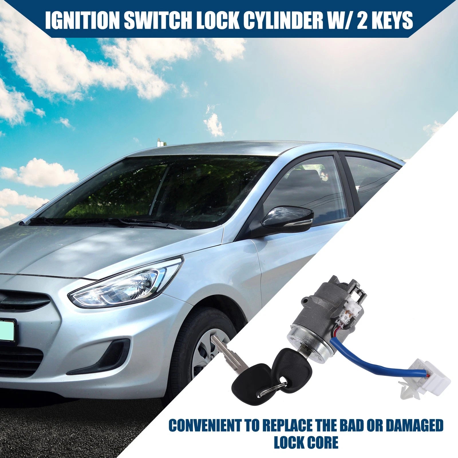 Ignition Switch Lock Cylinder with Key for Hyundai Accent (2006–2011)