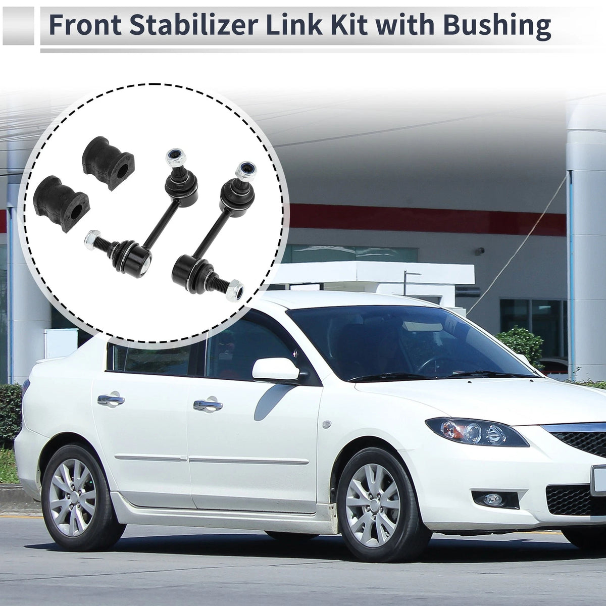 Front Stabilizer Bar Links Set of 2 with Bushing for Mazda CX-9 (2007–2021) No.K750160