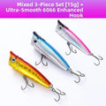 3pc Floating Popper Lure Set for Pike (7.5cm, 9cm)