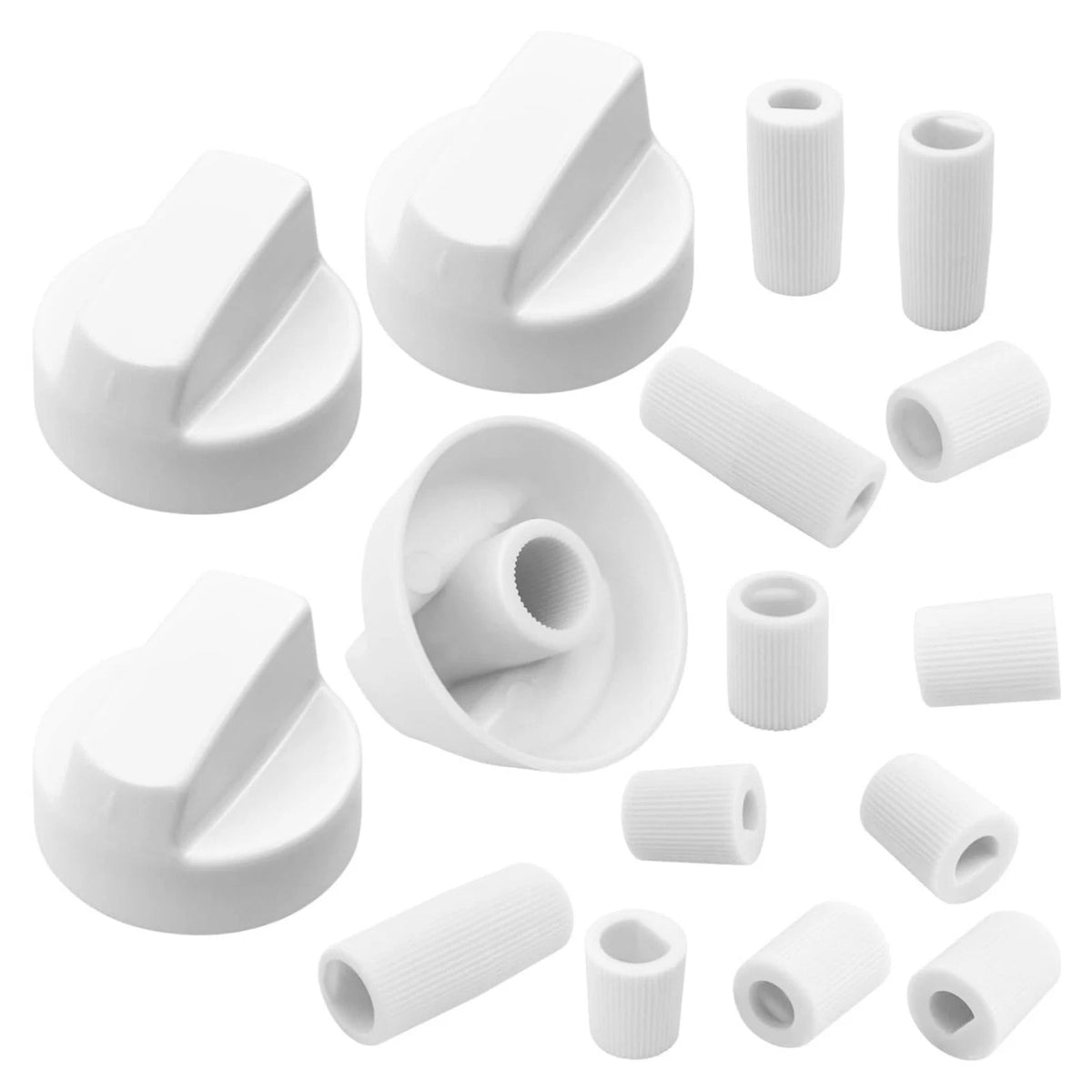 Set of 4 Universal Stove Knobs + 12 Adapters for Oven Range Replacement