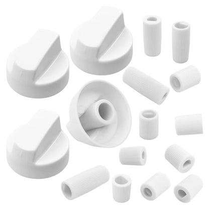 Set of 4 Universal Stove Knobs + 12 Adapters for Oven Range Replacement