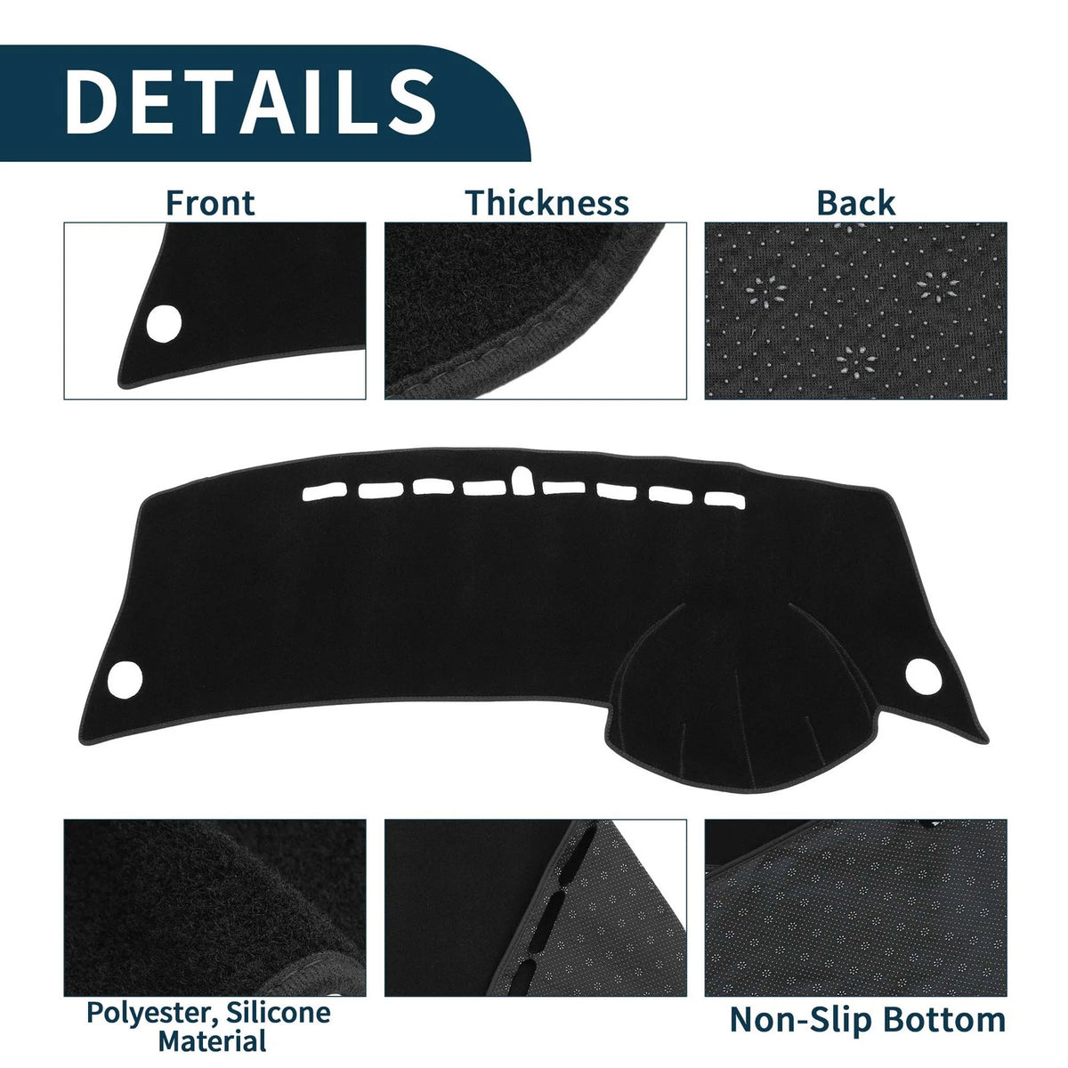 Dashboard Cover Mat for Honda City Grace (2008–2013) Sun Protector Black